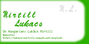mirtill lukacs business card