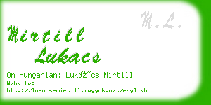 mirtill lukacs business card